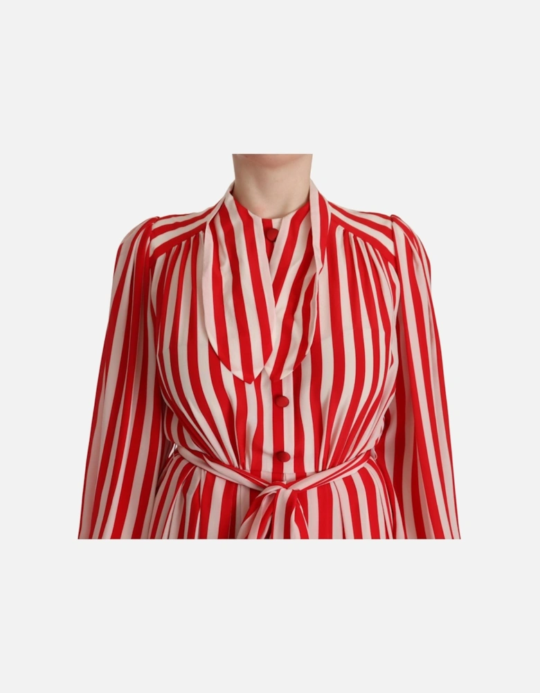 Dolce Gabbana Maxi Dress Red White Stripes Women Dresses