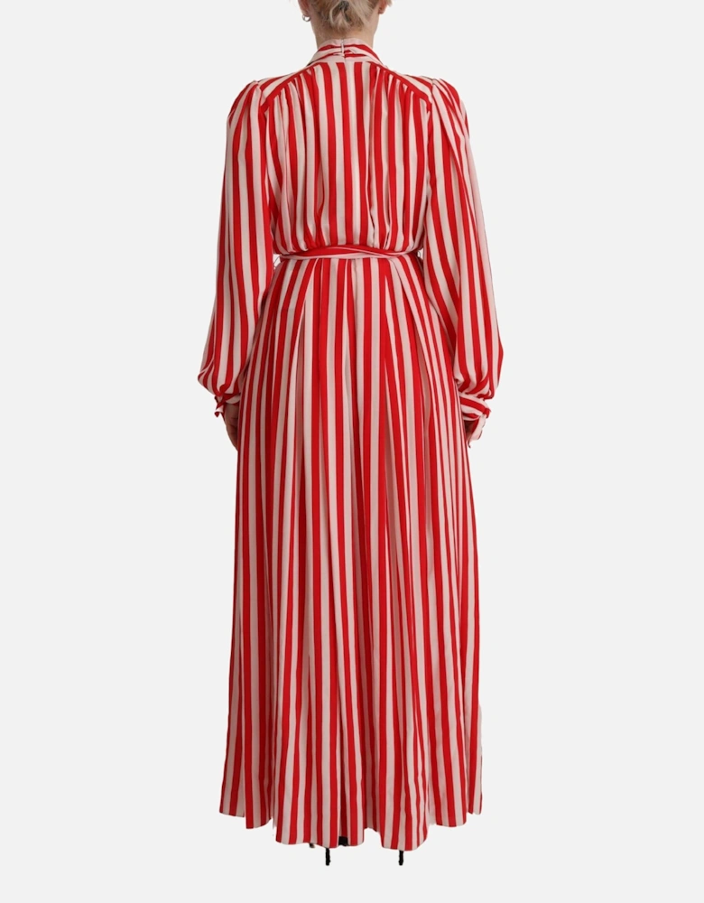 Dolce Gabbana Maxi Dress Red White Stripes Women Dresses