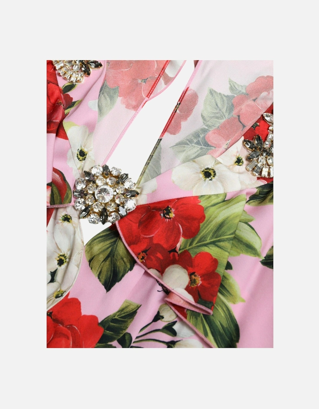 Floral Silk Dress Model MidLength Women - Multicolor Dresses