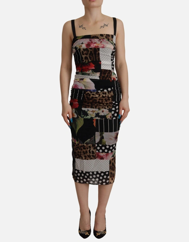 Patchwork Print Midi Dress Style DR28750 Women - Multicolor Dresses