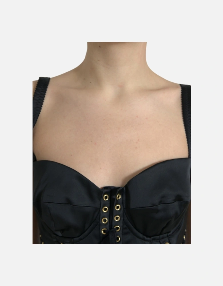 Pencil Corset Dress Sleeveless Silk Dress Women - Black Dresses