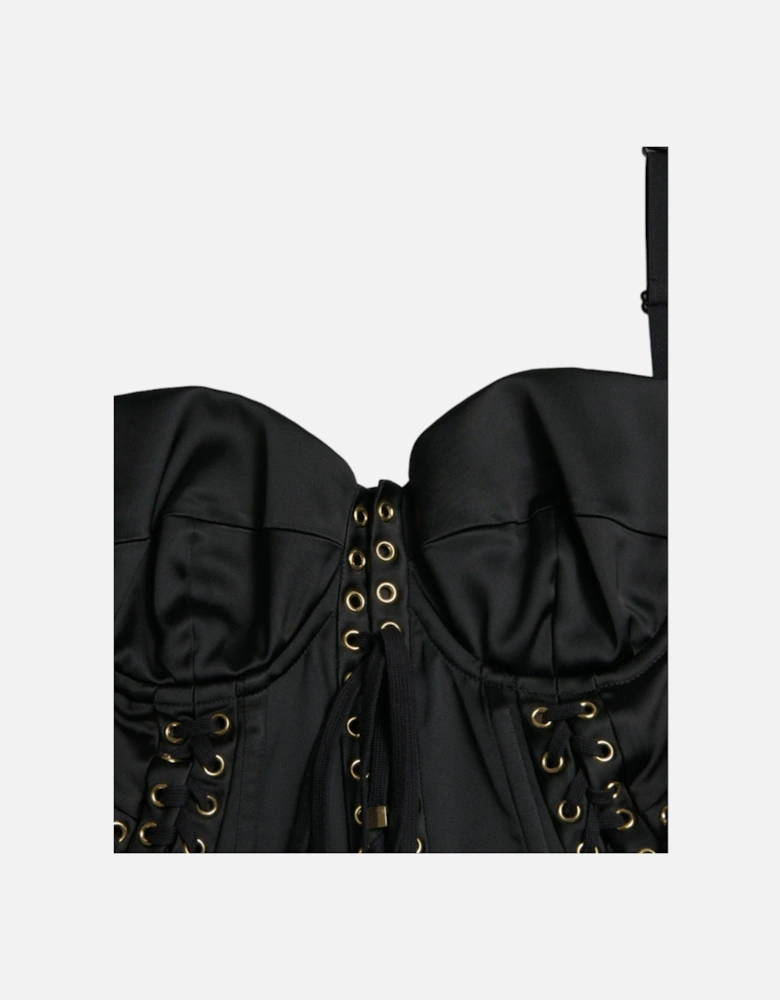 Pencil Corset Dress Sleeveless Silk Dress Women - Black Dresses