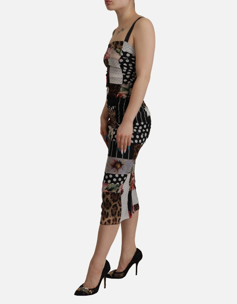 Patchwork Print Midi Dress Style DR28750 Women - Multicolor Dresses