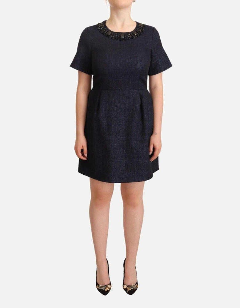 Embellished Neck Mini Dress Women - Black Dresses