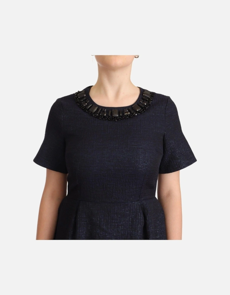Embellished Neck Mini Dress Women - Black Dresses