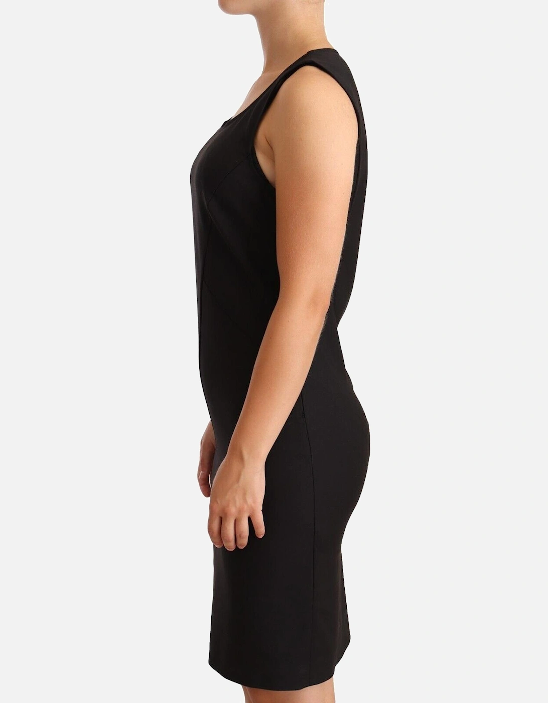 Sleeveless Knee Length Sheath Dress Women - Black Dresses