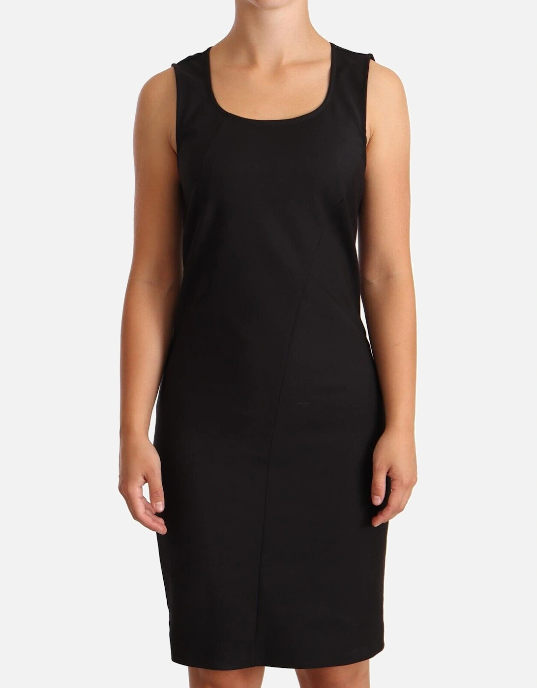 Sleeveless Knee Length Sheath Dress Women - Black Dresses, 5 of 4