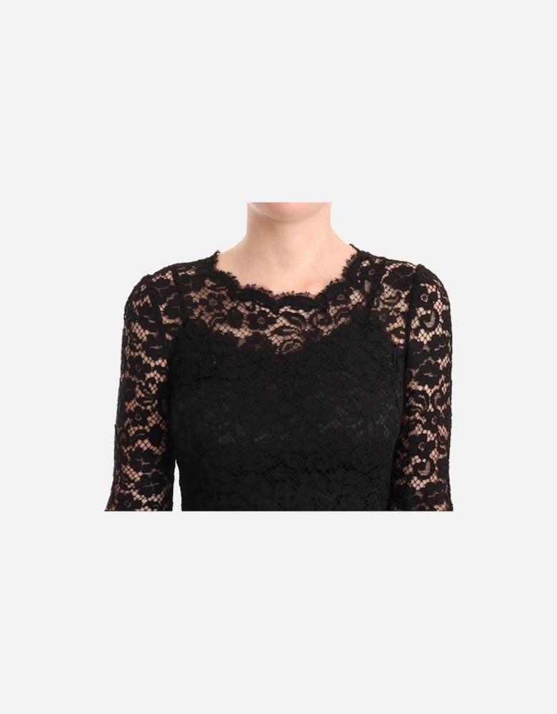 Lace Maxi Dress Floral Lace Evening Gown Women - Black Dresses