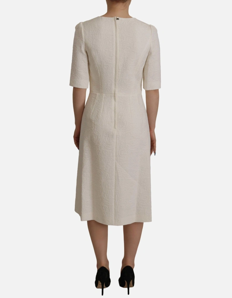 Floral Sheath Dress Half Sleeves Women - White Dresses
