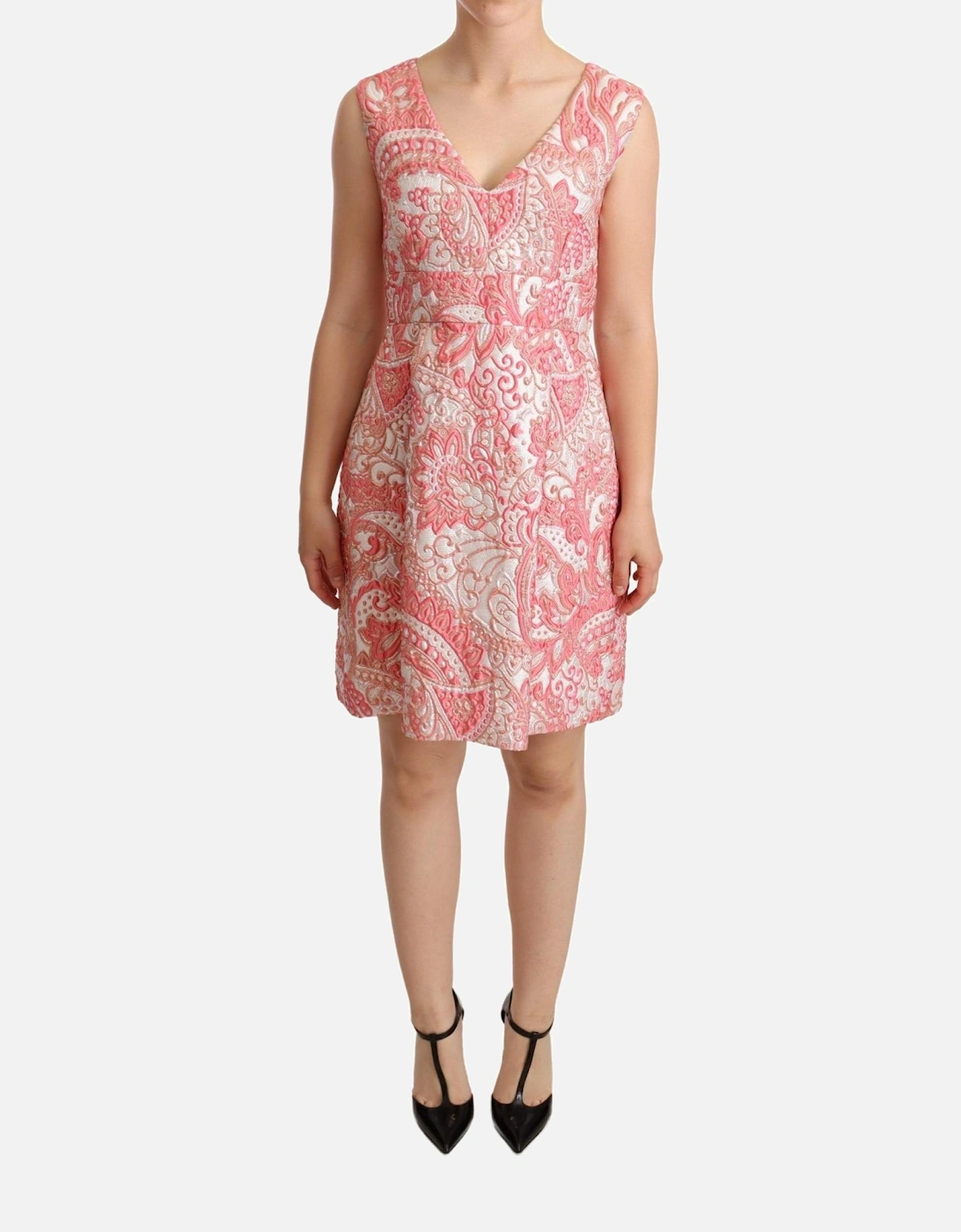 Dolce Gabbana Sleeveless Paisley Cocktail Dress Women - Pink Dresses, 5 of 4