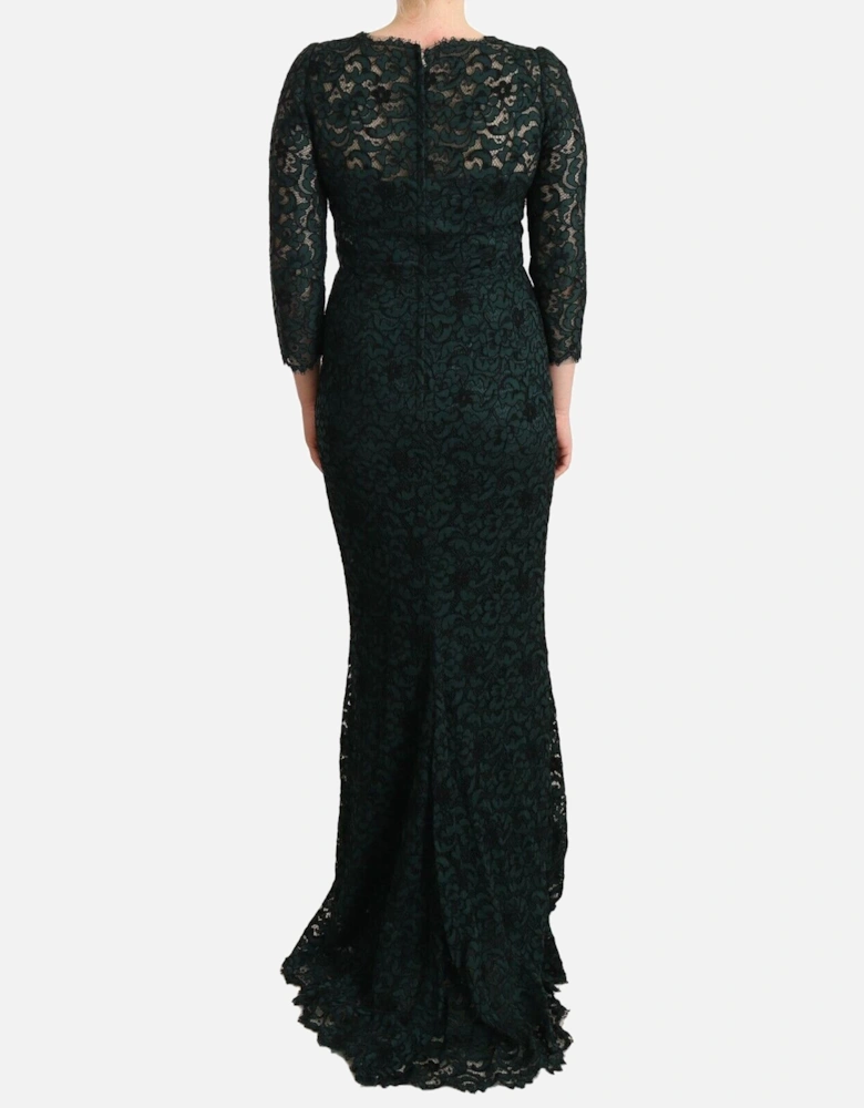 Lace Dress Long Sleeve VNeck Women - Green Dresses