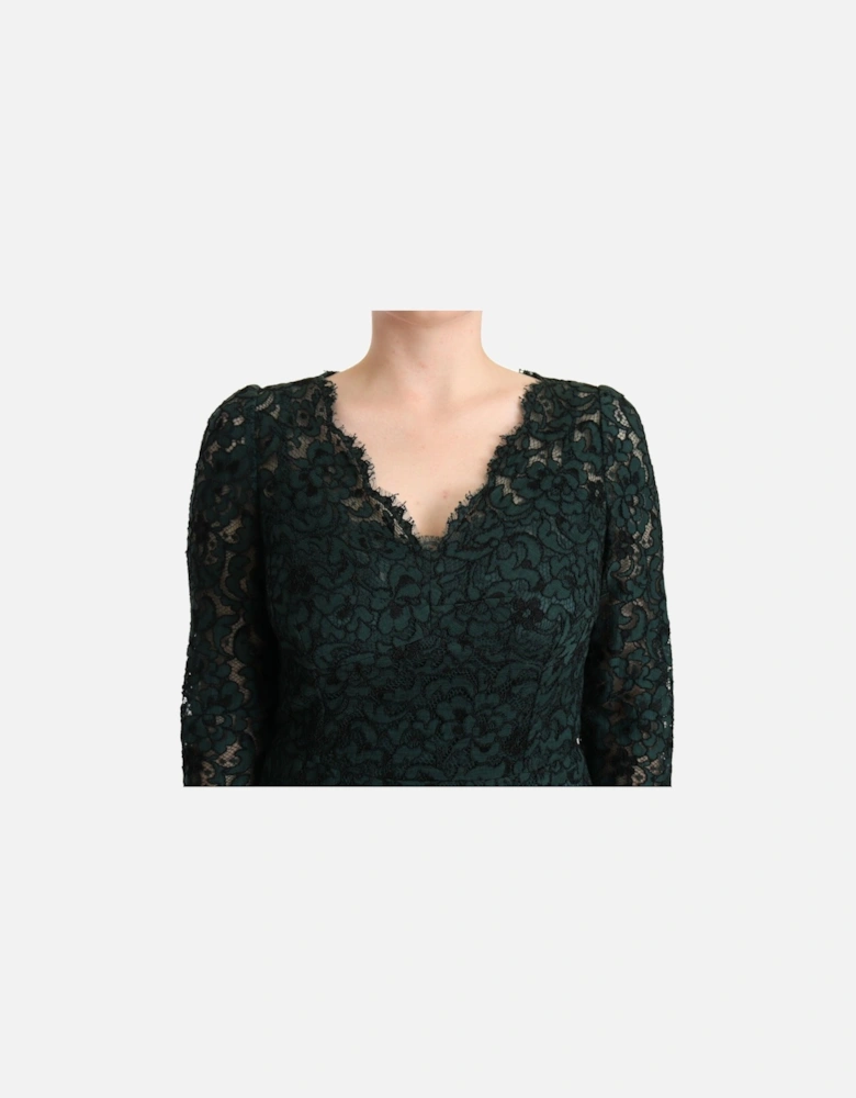 Lace Dress Long Sleeve VNeck Women - Green Dresses