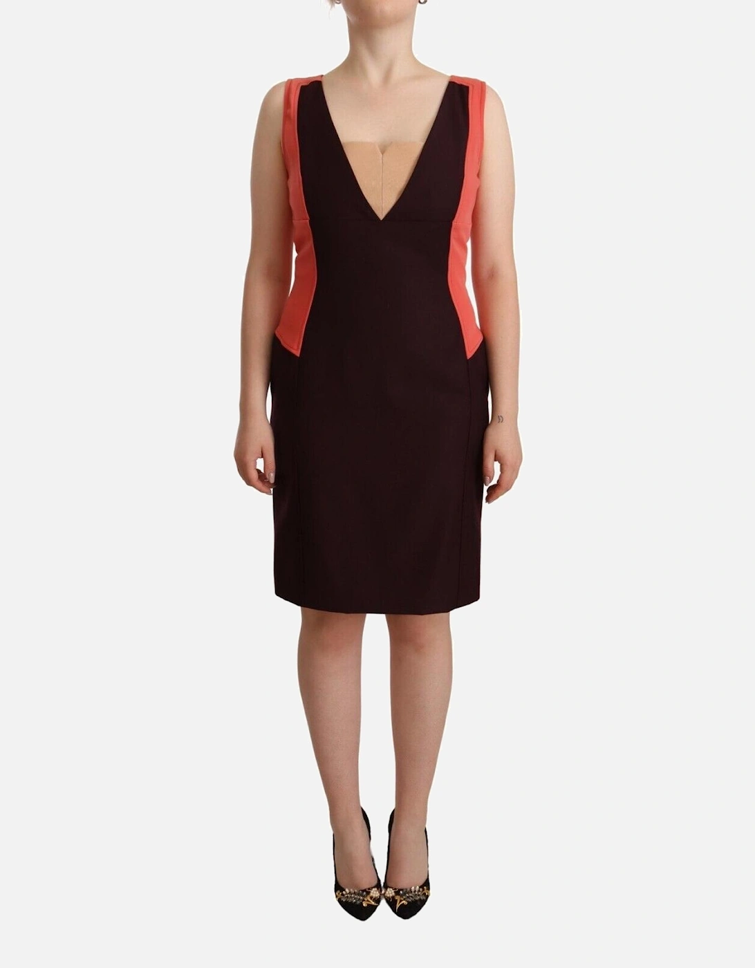Colorblock Sheath Dress Sleeveless VNeck Women - Multicolor Dresses, 5 of 4