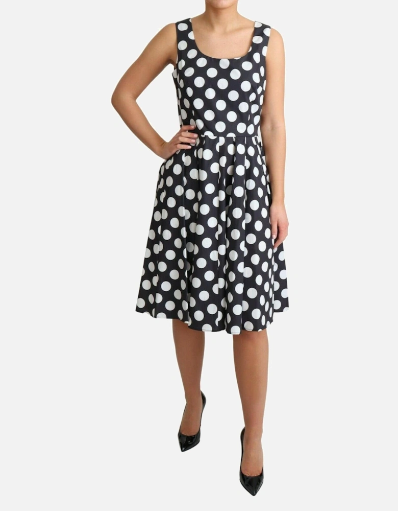 Dolce Gabbana Aline Polka Dot Dress Women - Blue Dresses