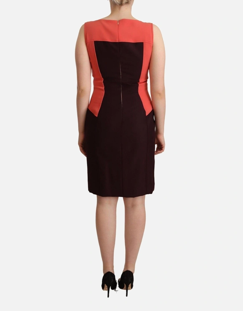 Colorblock Sheath Dress Sleeveless VNeck Women - Multicolor Dresses