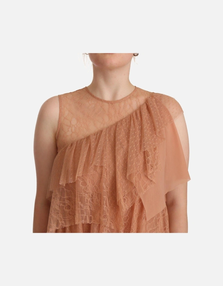 Dress Tiered Ruffle Relaxed Fit Women - Pink Dresses