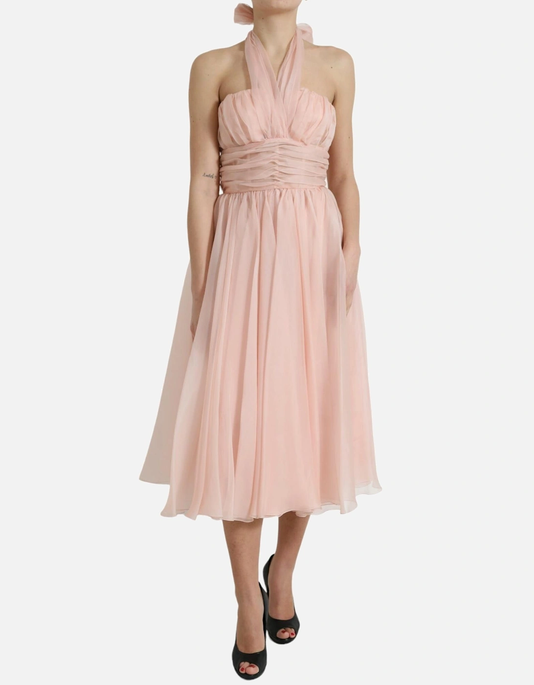 Halter Neck ALine Dress Women - Pink Dresses, 7 of 6