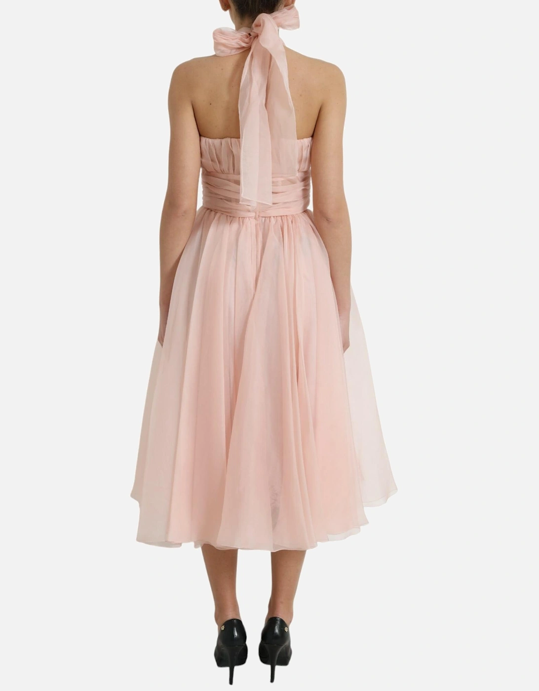 Halter Neck ALine Dress Women - Pink Dresses
