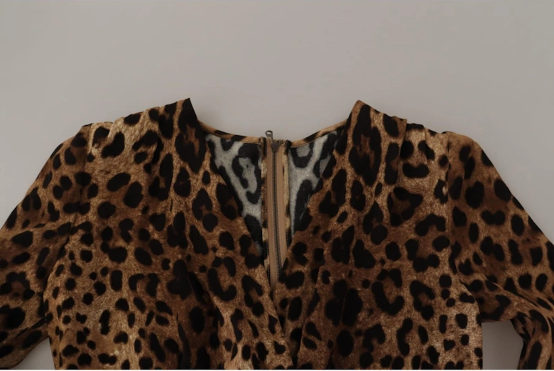 Dolce Gabbana Leopard Print Wrap Dress Women - Brown Dresses