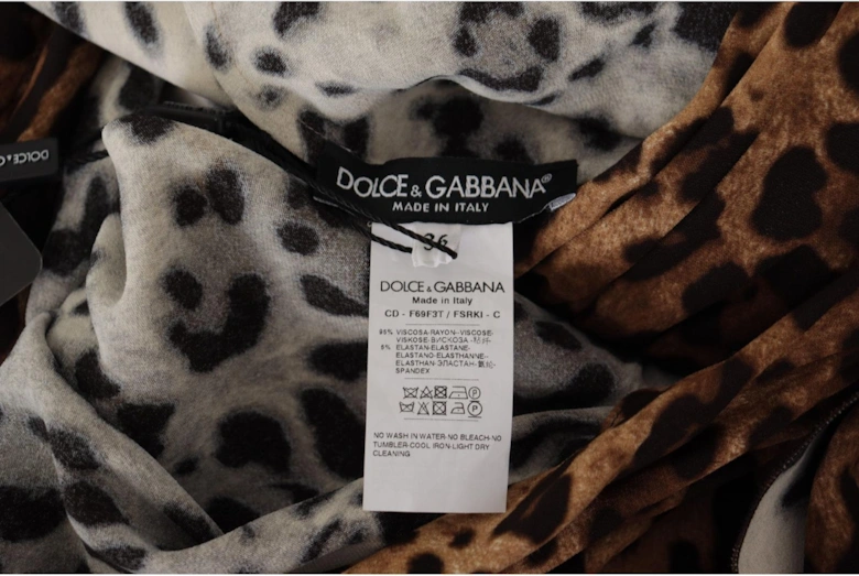 Dolce Gabbana Leopard Print Wrap Dress Women - Brown Dresses