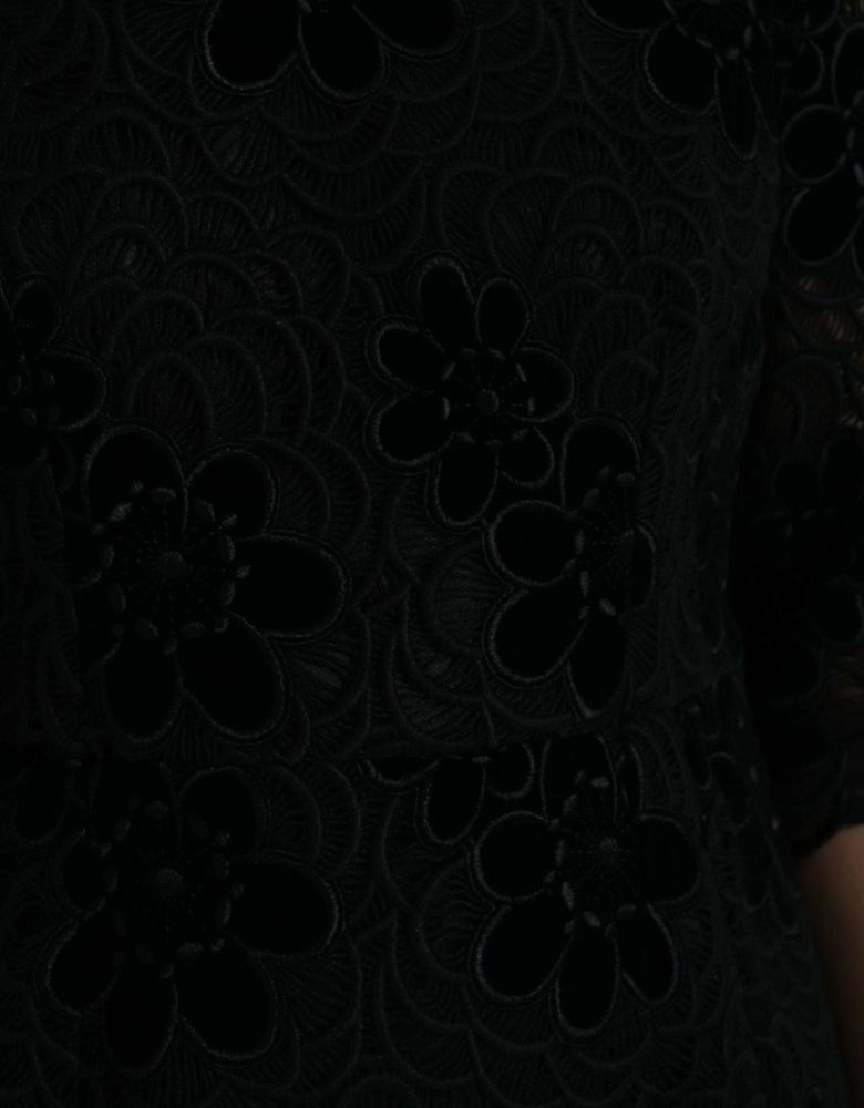 Floral Lace Bodycon Sheath Dress Women - Black Dresses