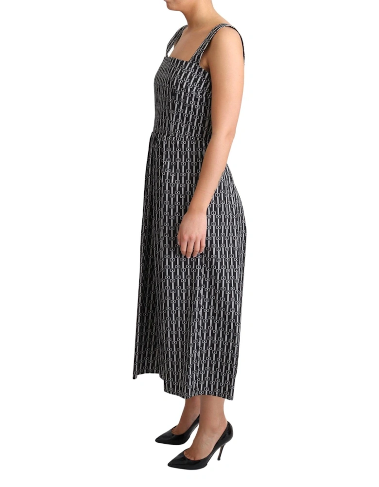 Printed Cotton Midi Dress DR2755 Women - Black Dresses