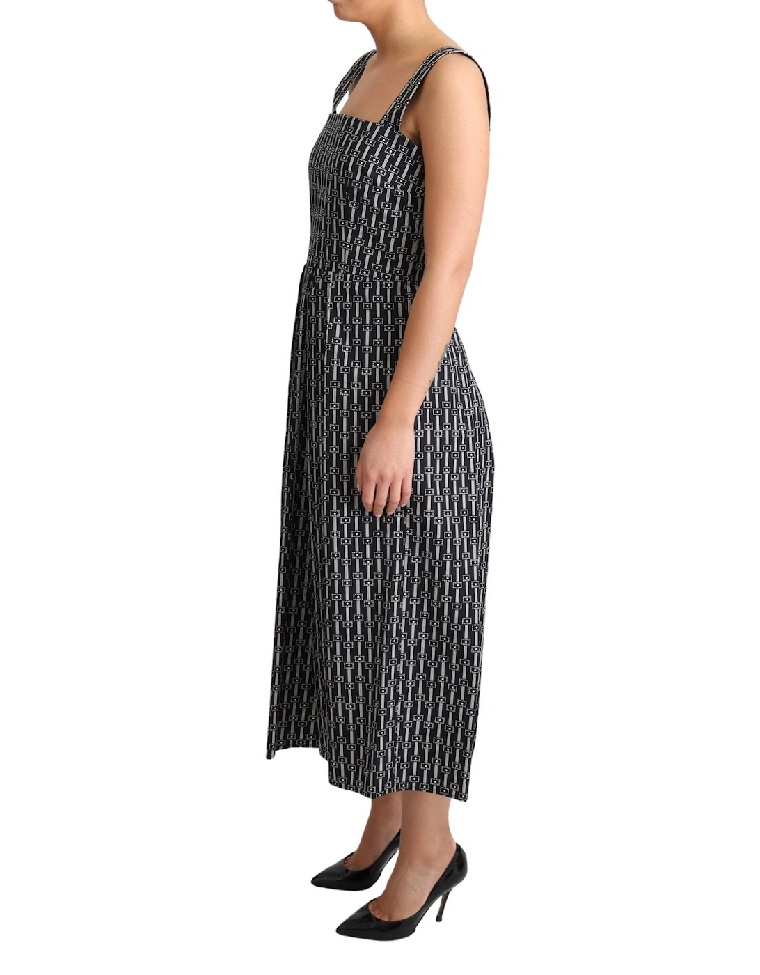 Printed Cotton Midi Dress DR2755 Women - Black Dresses