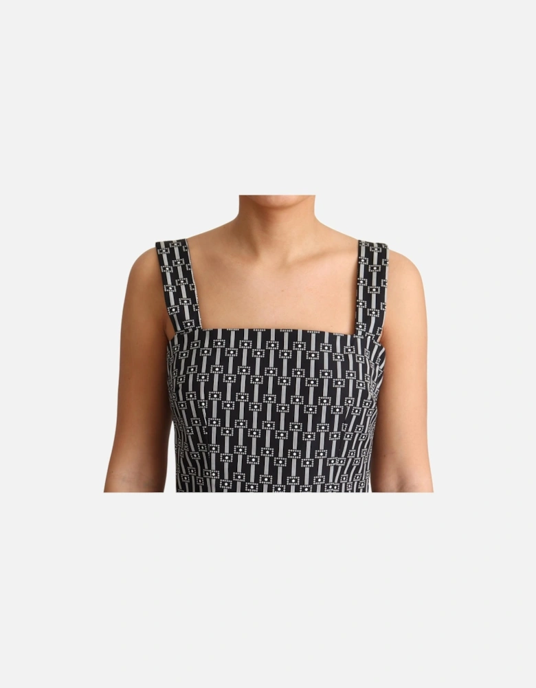 Printed Cotton Midi Dress DR2755 Women - Black Dresses