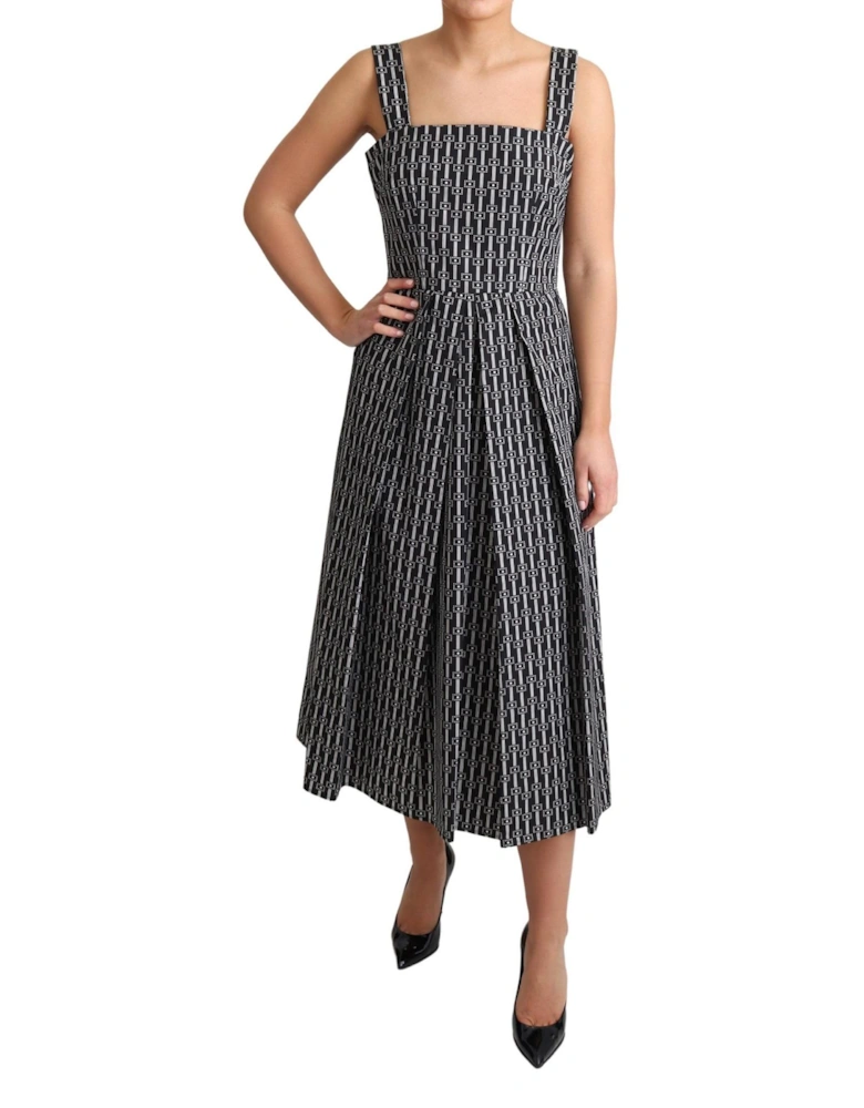 Printed Cotton Midi Dress DR2755 Women - Black Dresses