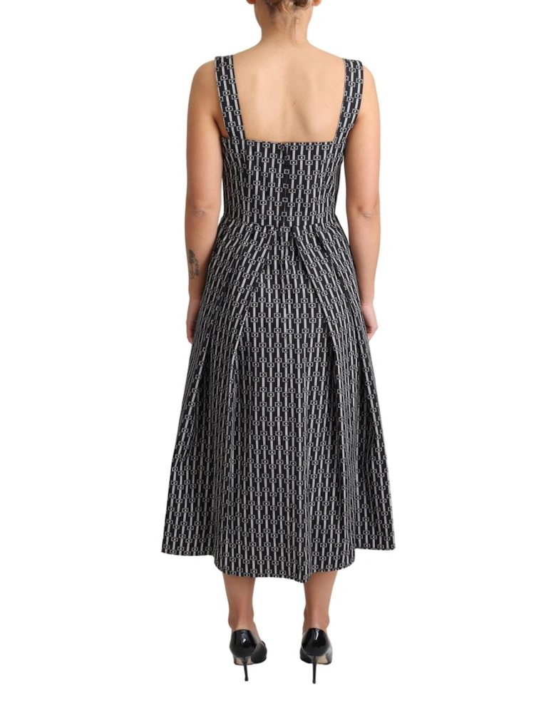 Printed Cotton Midi Dress DR2755 Women - Black Dresses