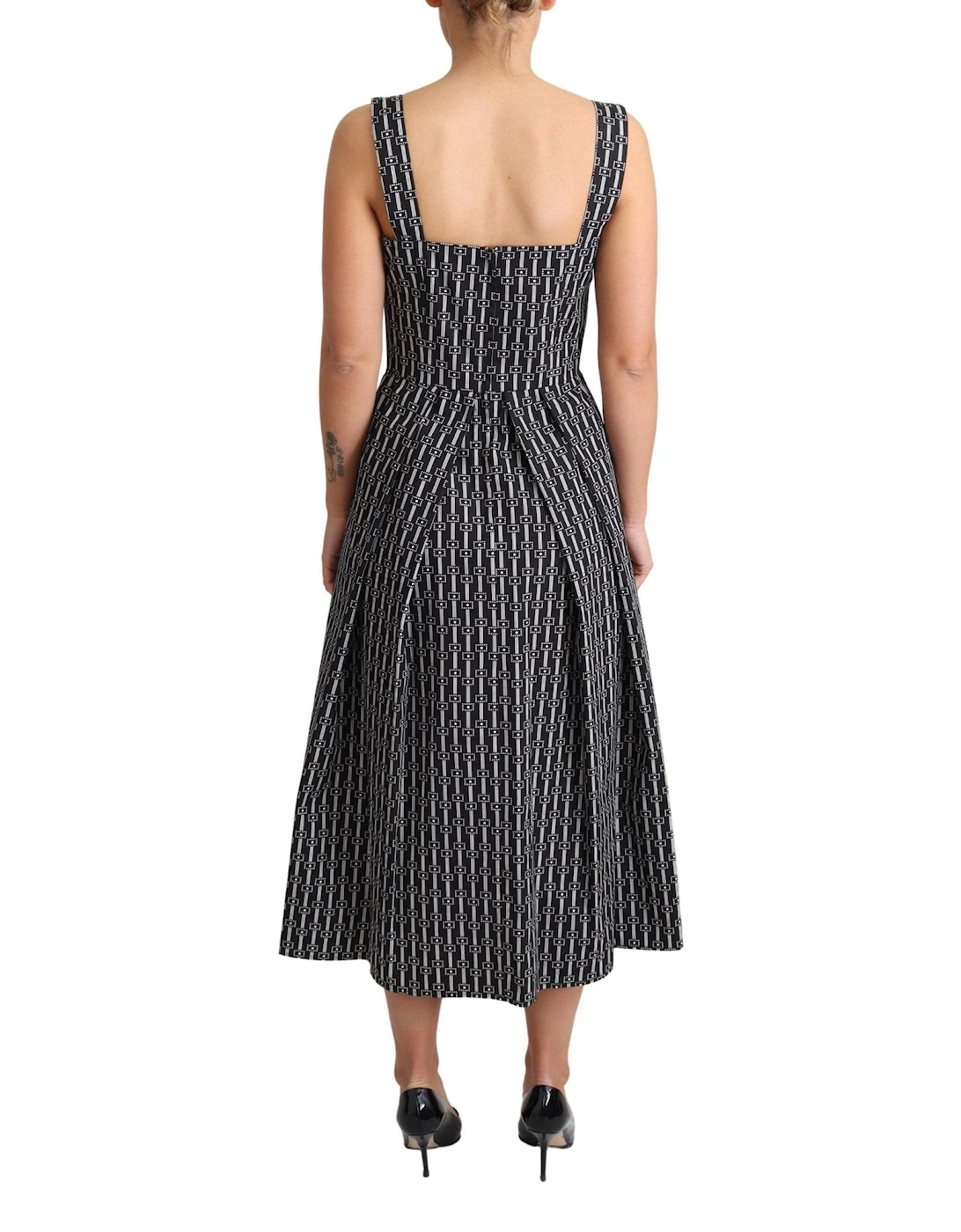 Printed Cotton Midi Dress DR2755 Women - Black Dresses