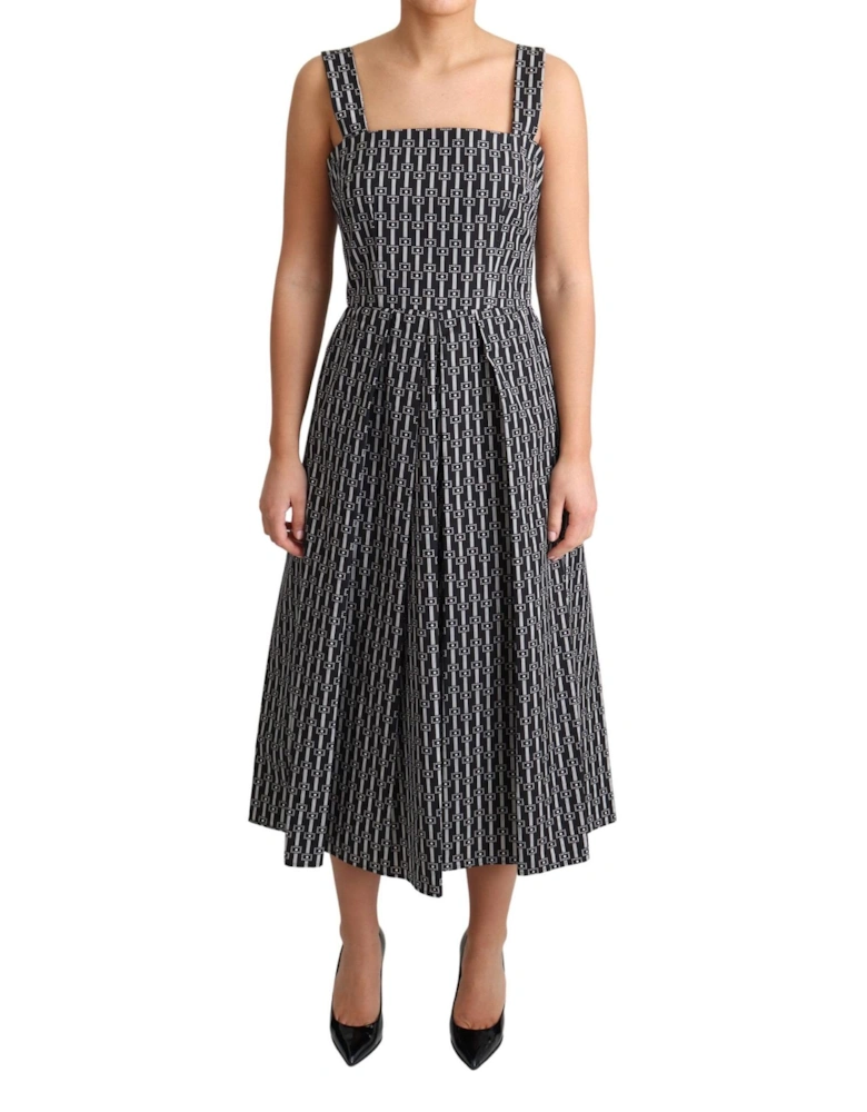 Printed Cotton Midi Dress DR2755 Women - Black Dresses