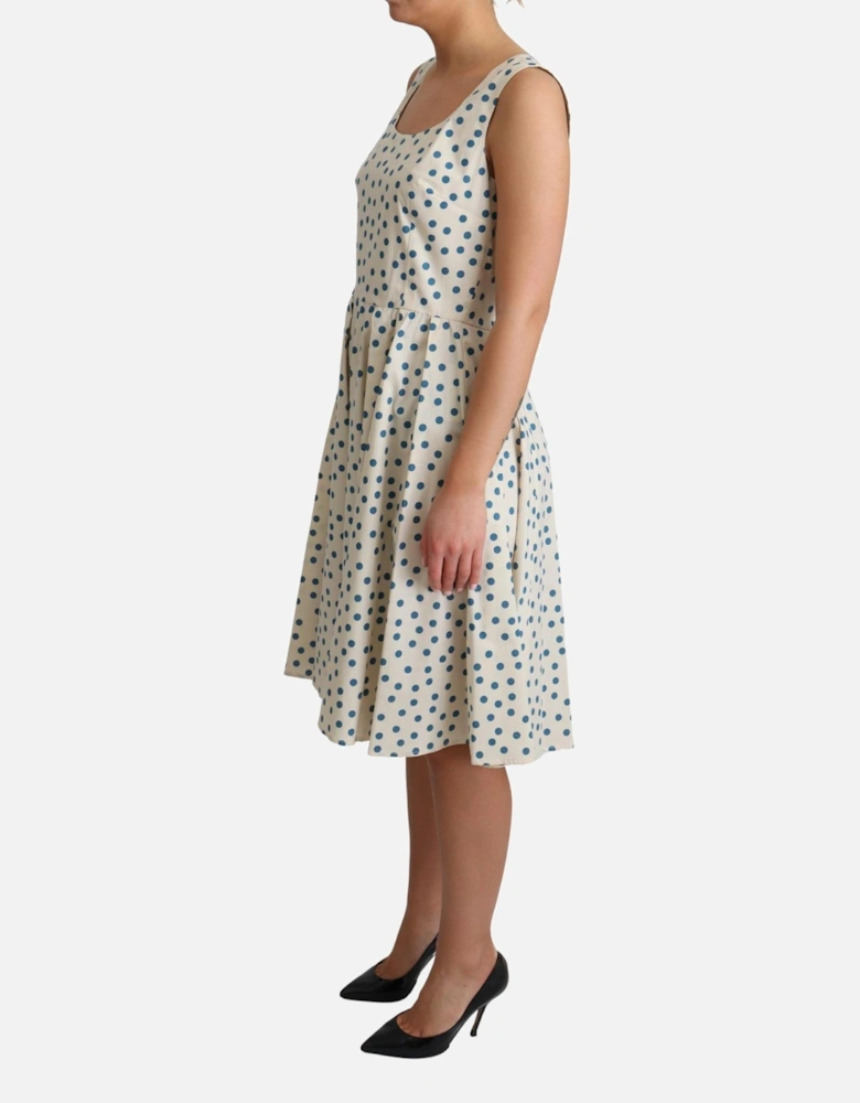Polka Dot ALine Dress Women - Beige Dresses