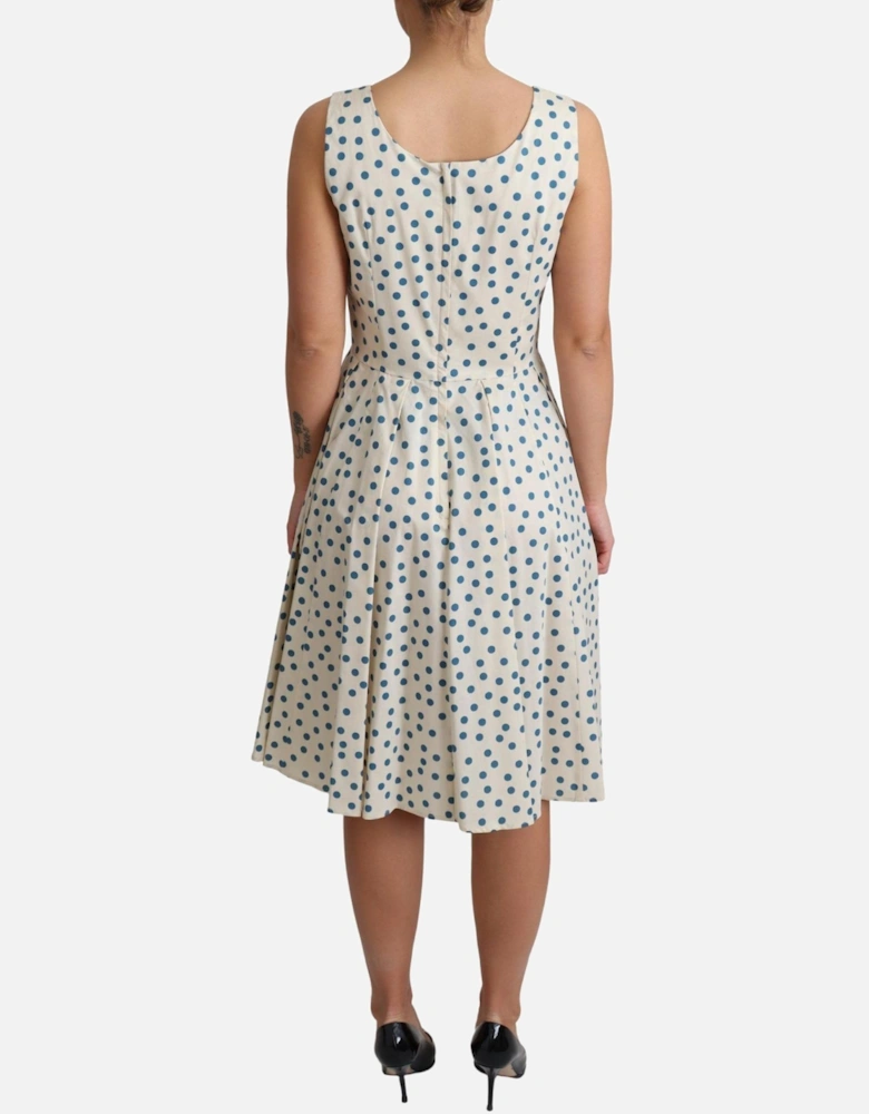 Polka Dot ALine Dress Women - Beige Dresses