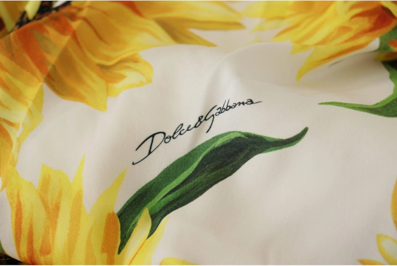 Dolce Gabbana Sunflower Print Midi Dress Women - White Dresses