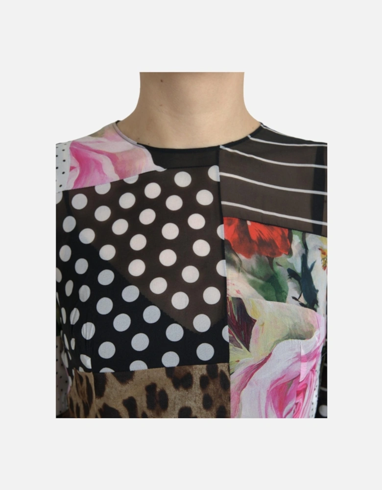 Patchwork Print Midi Dress F4433Z Women - Multicolor Dresses
