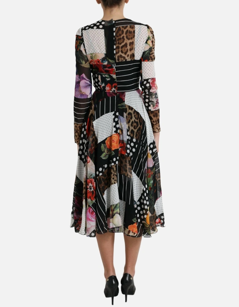 Patchwork Print Midi Dress F4433Z Women - Multicolor Dresses