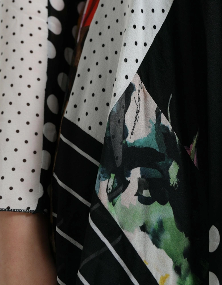 Patchwork Print Midi Dress F4433Z Women - Multicolor Dresses