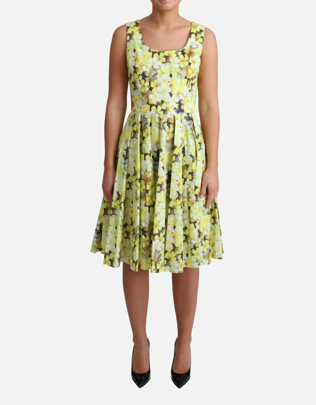 Floral Fit Flare Dress DR2757 Women - Yellow Dresses, 6 of 5
