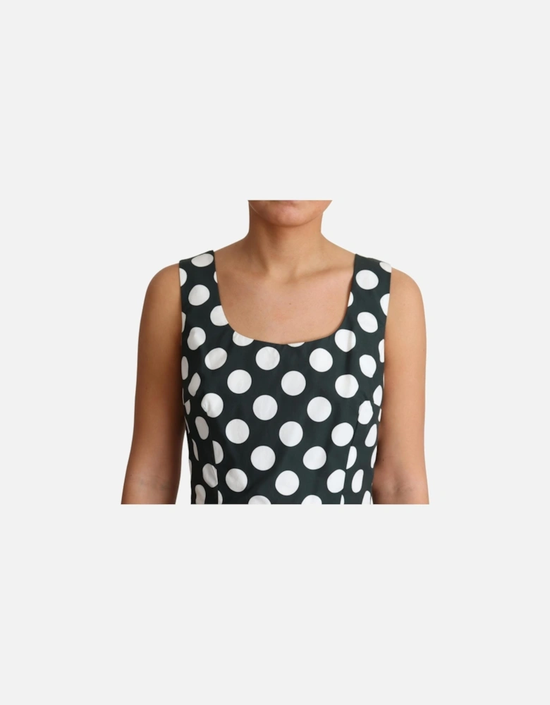 Dolce Gabbana Polka Dot Dress ALine Sleeveless Women - Green Dresses
