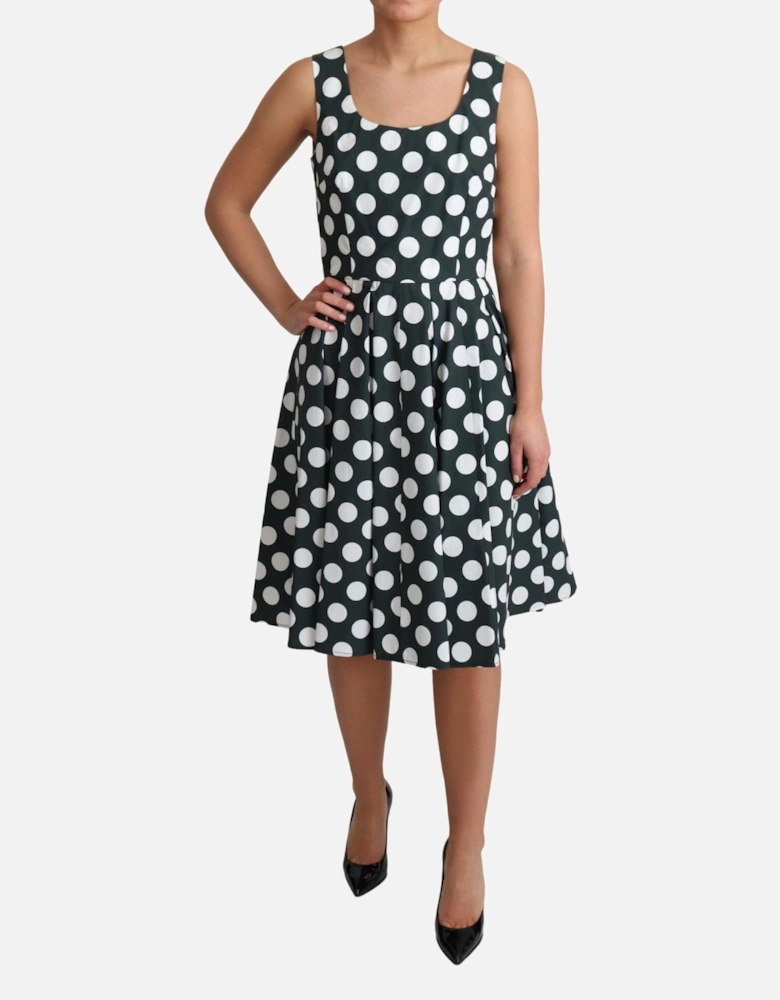 Dolce Gabbana Polka Dot Dress ALine Sleeveless Women - Green Dresses