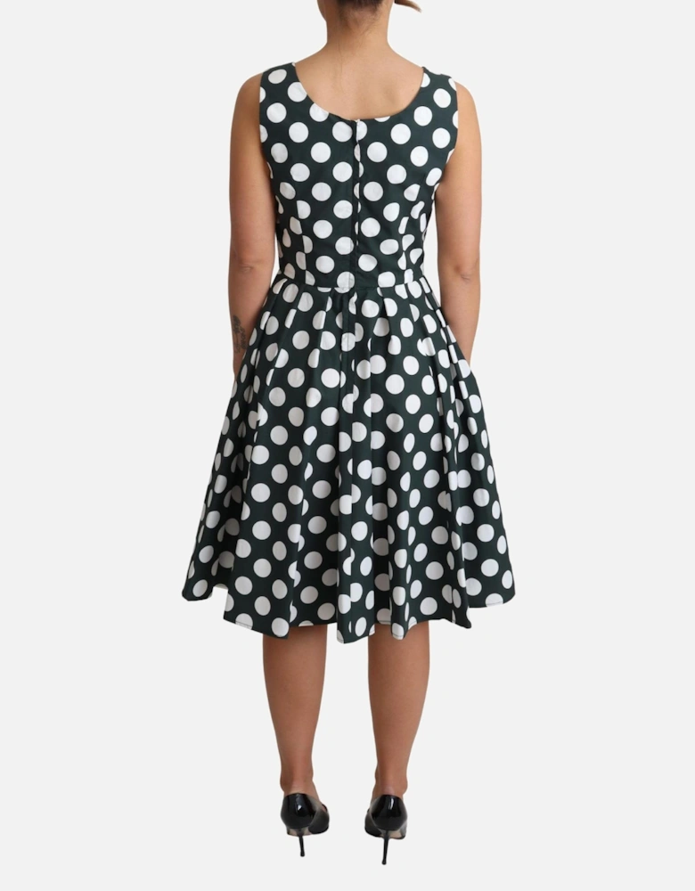 Dolce Gabbana Polka Dot Dress ALine Sleeveless Women - Green Dresses