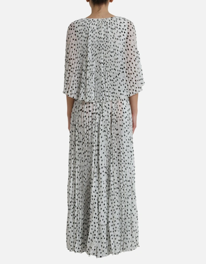 Polka Dot Maxi Dress with Logo Details Women - Blackwhite Dresses