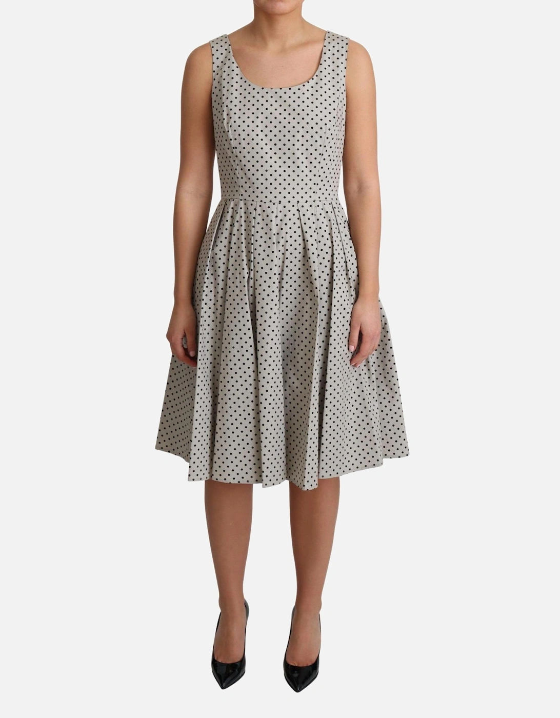 Dolce Gabbana Aline Polka Dot Dress Women - Beige Dresses, 6 of 5