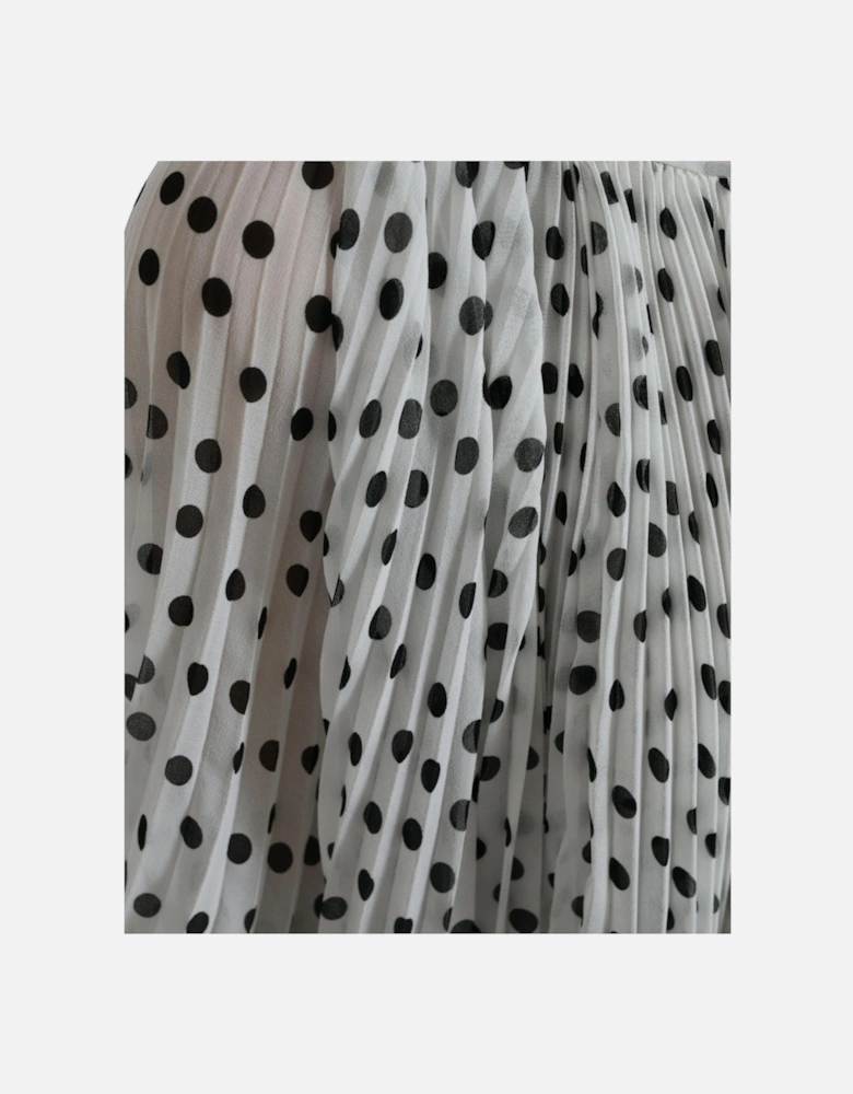 Polka Dot Maxi Dress with Logo Details Women - Blackwhite Dresses