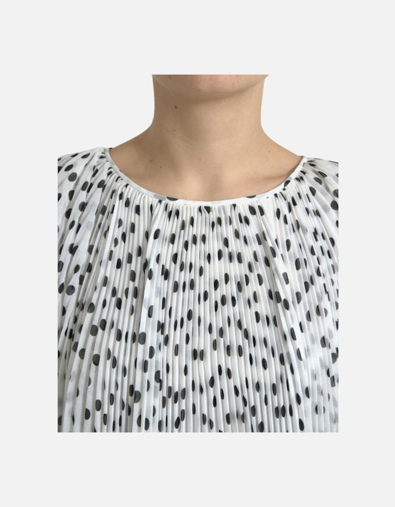 Polka Dot Maxi Dress with Logo Details Women - Blackwhite Dresses