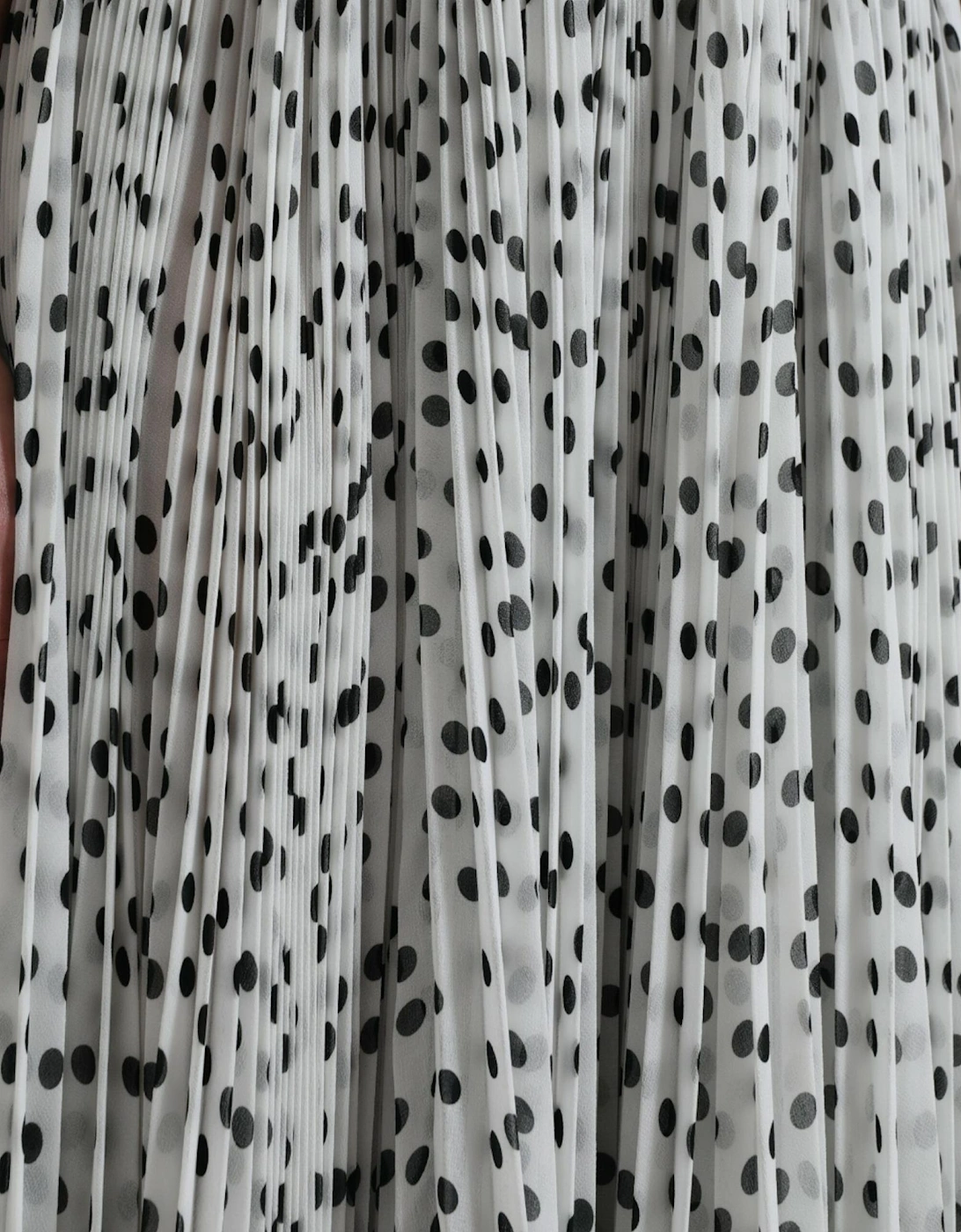 Polka Dot Maxi Dress with Logo Details Women - Blackwhite Dresses