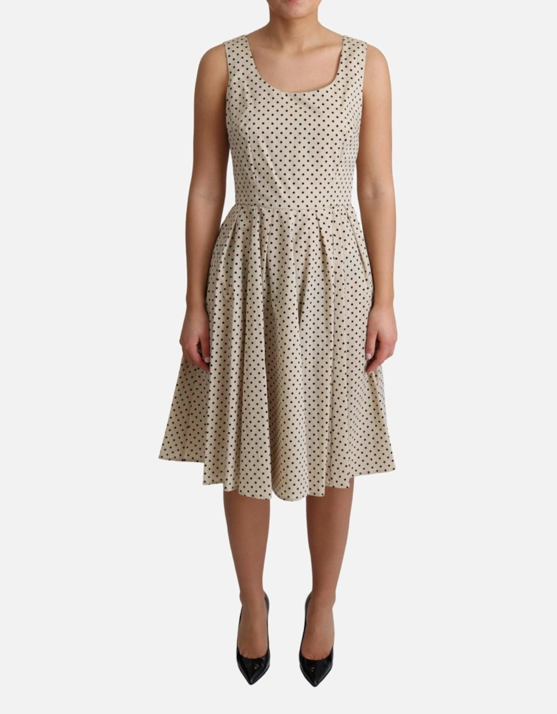 Dolce Gabbana Polka Dot Dress Aline Women - Beige Dresses