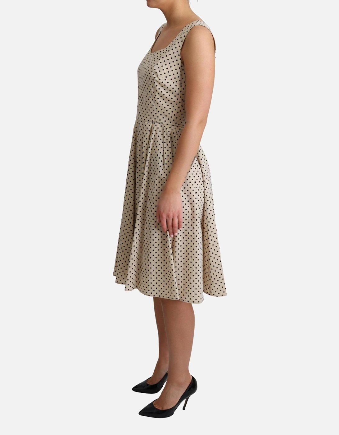 Dolce Gabbana Polka Dot Dress Aline Women - Beige Dresses