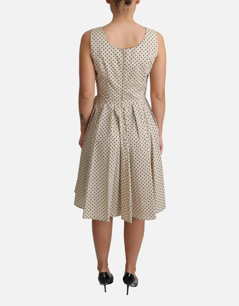 Dolce Gabbana Polka Dot Dress Aline Women - Beige Dresses